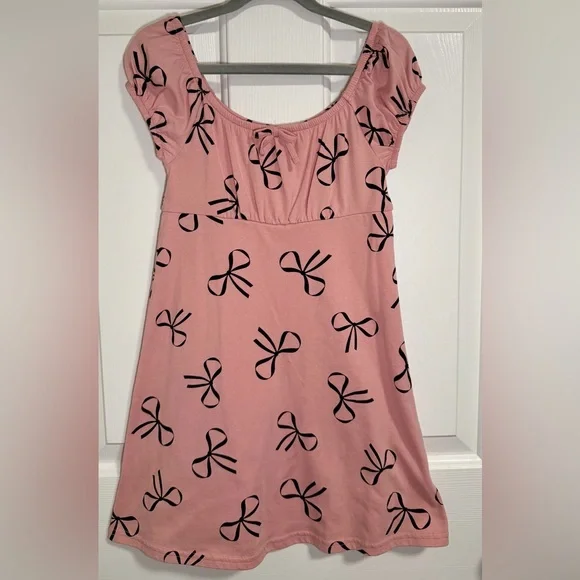 The Children's Place Girls Bows Print Fit And Flare Dress, Size M (7-8) - Picture 2 of 7